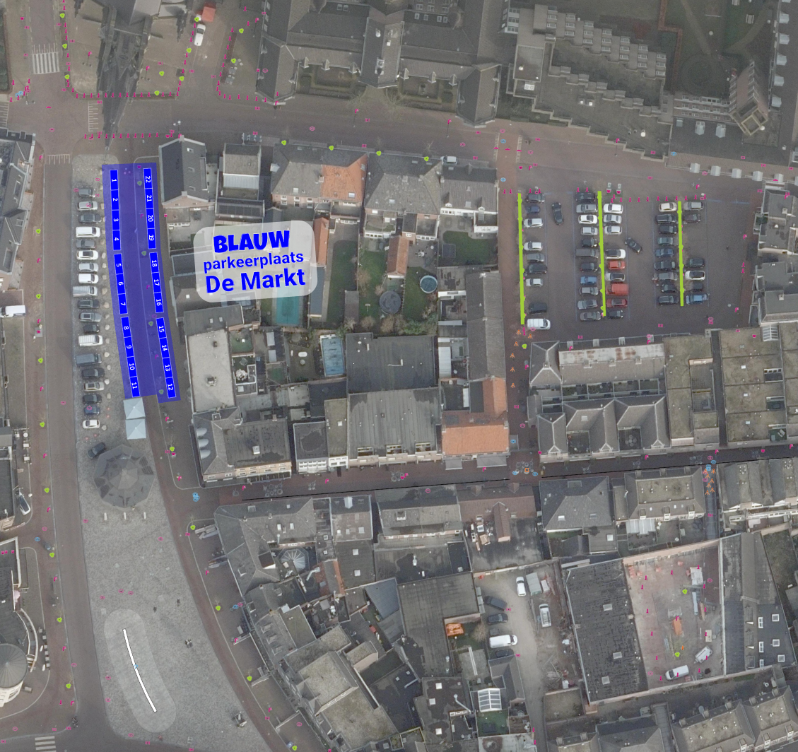15. hoekkraam, parkeerplaats De Markt